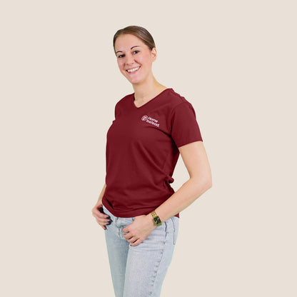 Damen T-Shirt mit V-Ausschnitt