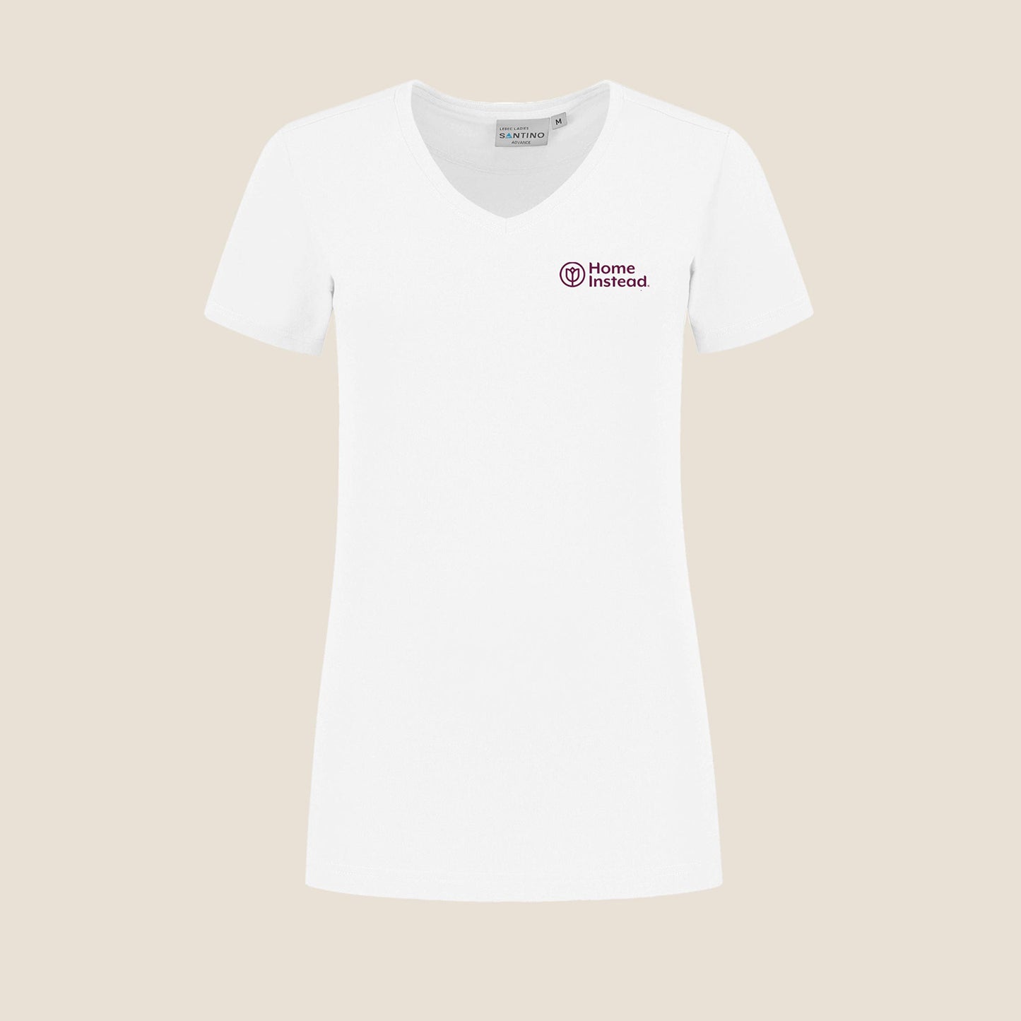 Damen T-Shirt mit V-Ausschnitt Weiss