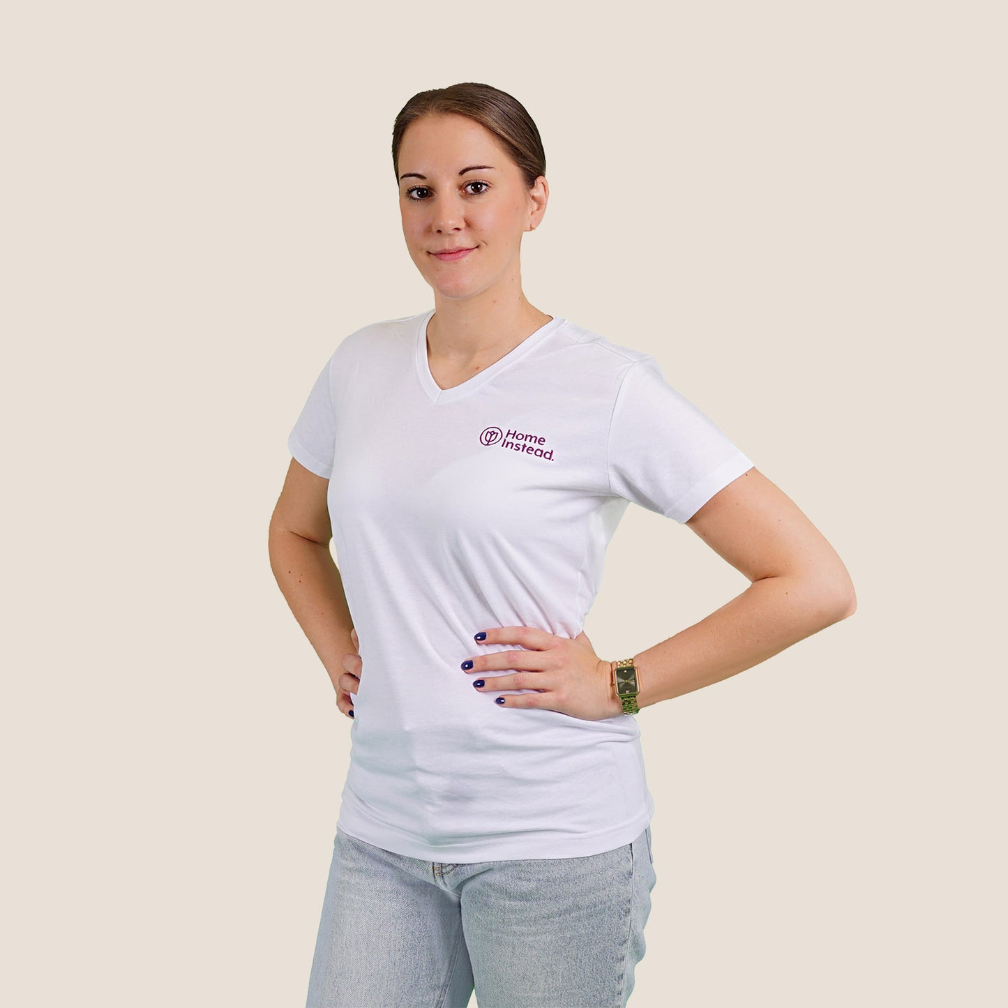 Damen T-Shirt mit V-Ausschnitt