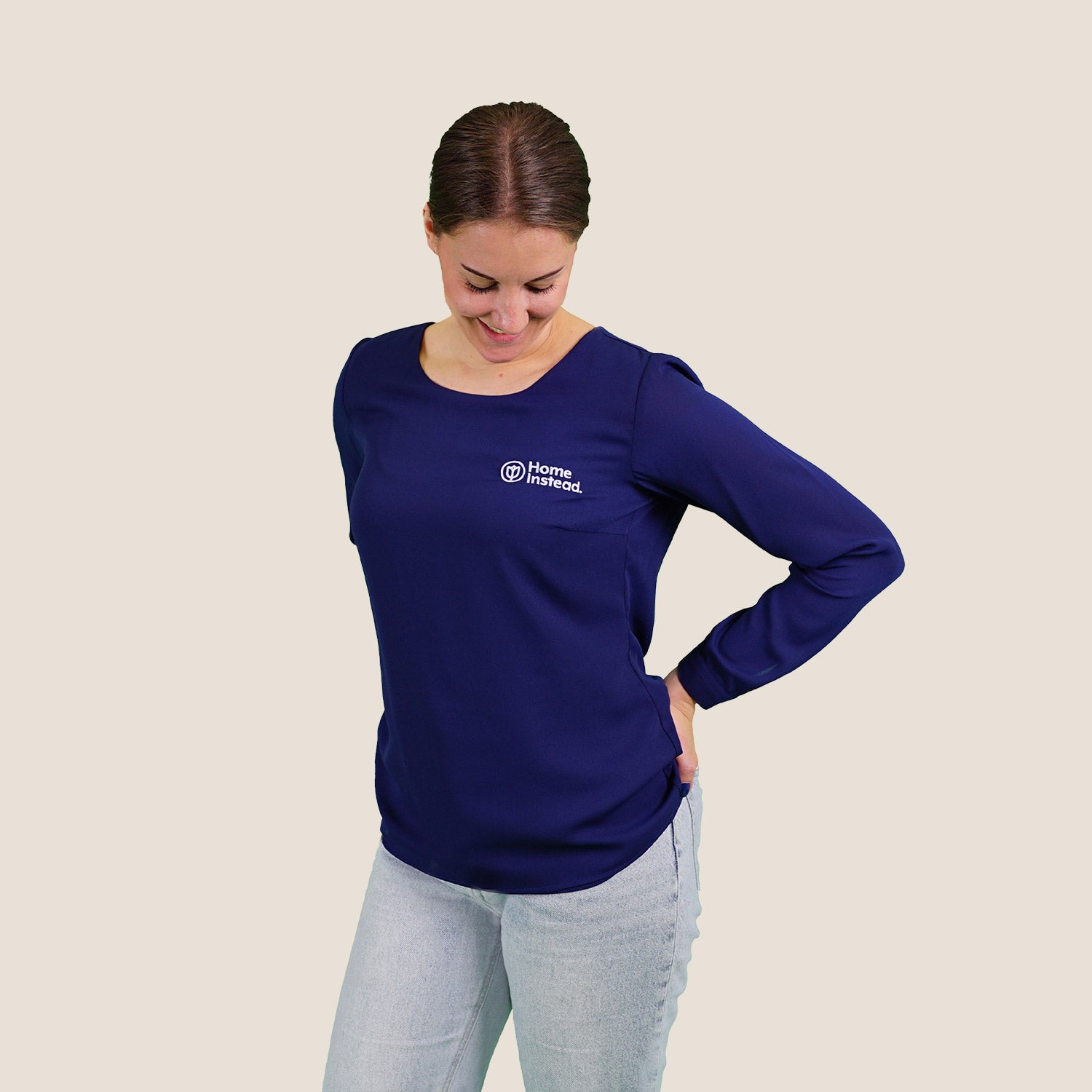 Damen Chiffonbluse Langarm