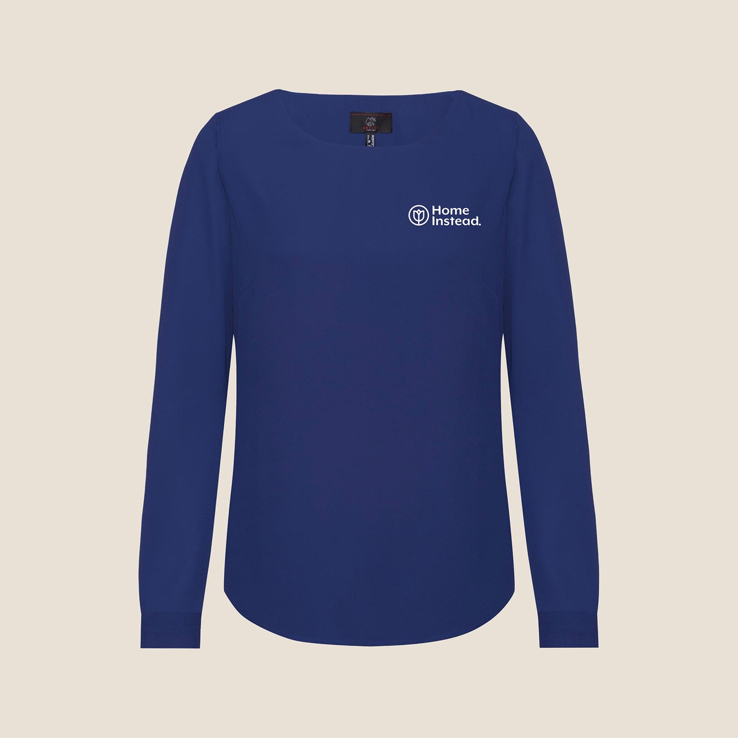 Damen Chiffonbluse Langarm Dunkelblau