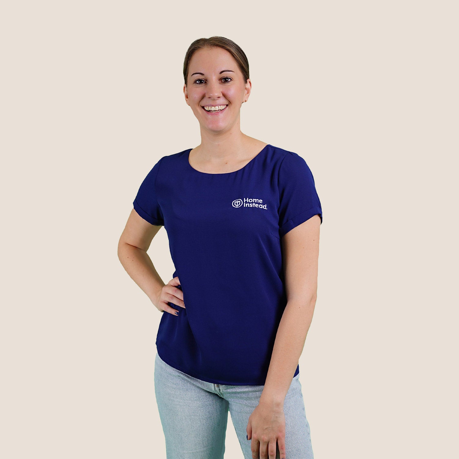 Damen Chiffonbluse Kurzarm