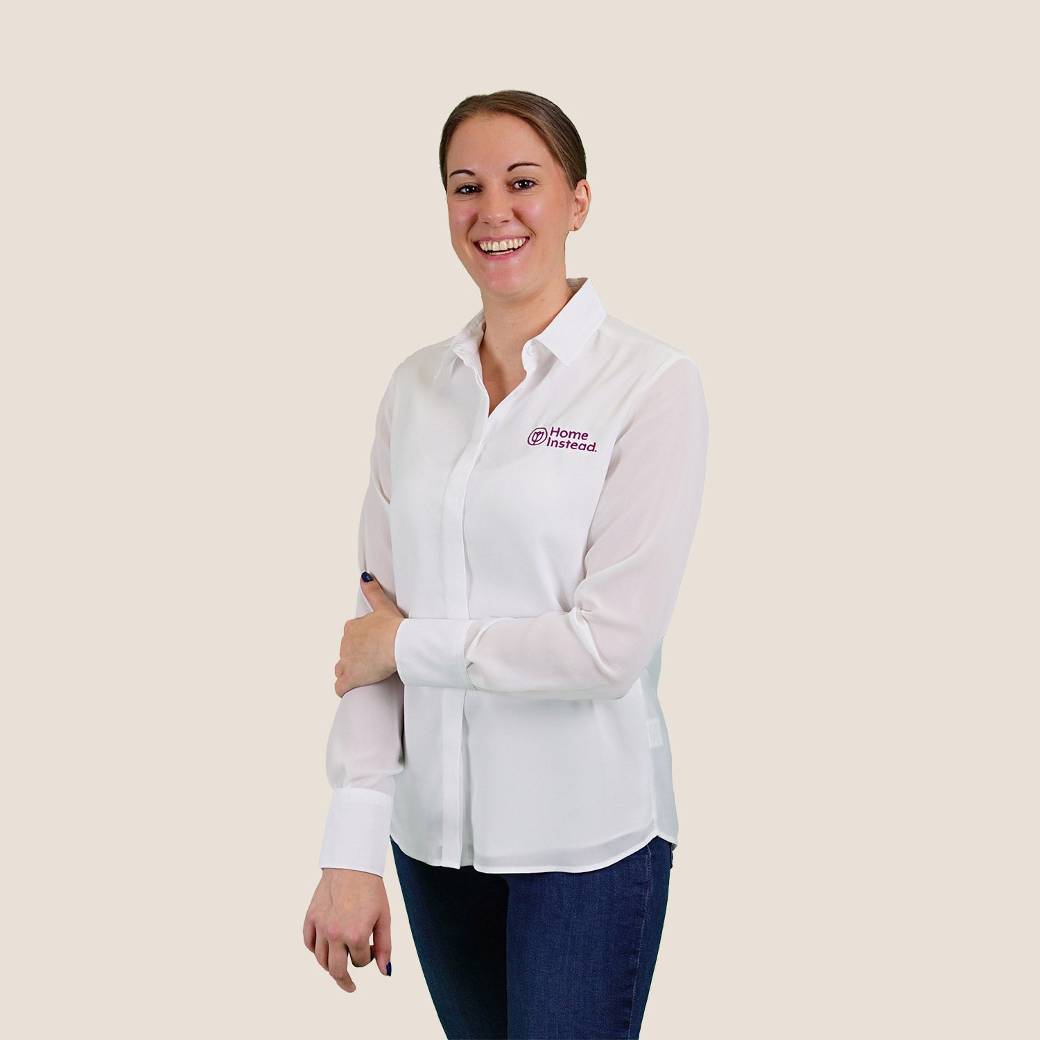 Damen Chiffonbluse mit Knopfleiste