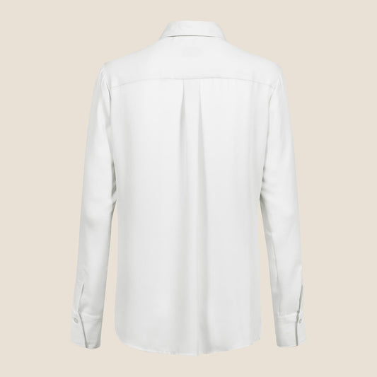 Damen Chiffonbluse mit Knopfleiste