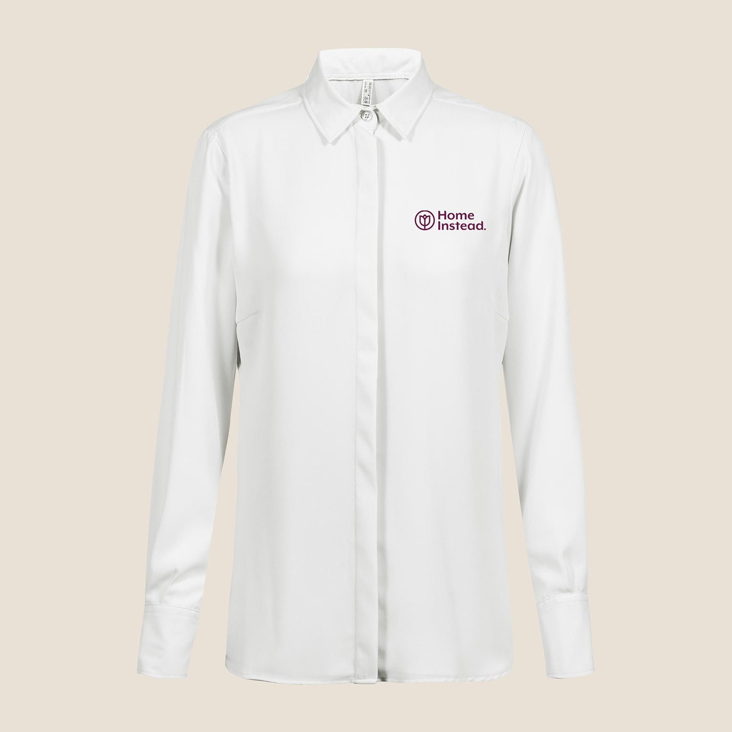 Damen Chiffonbluse mit Knopfleiste offwhite