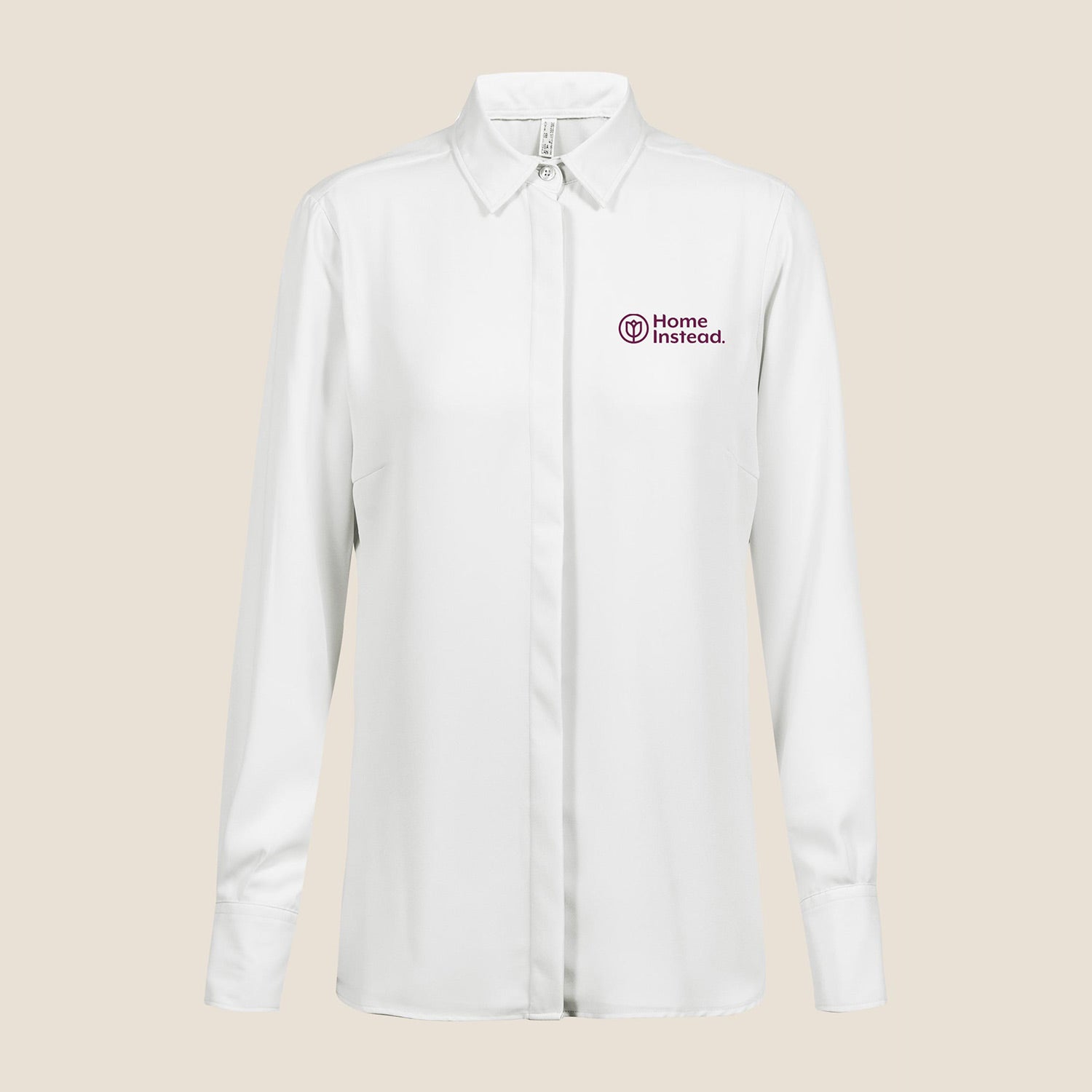 Damen Chiffonbluse mit Knopfleiste offwhite