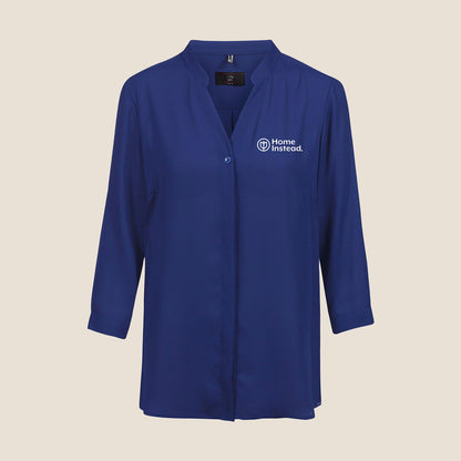 Damen Chiffonbluse mit 3/4 Arm Blau