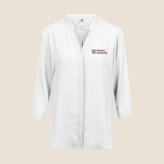 Damen Chiffonbluse mit 3/4 Arm Offwhite